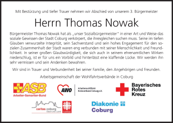 Anzeige von Thomas Nowak von MGO