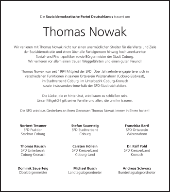 Anzeige von Thomas Nowak von MGO