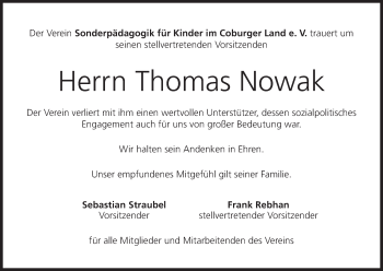 Anzeige von Thomas Nowak von MGO