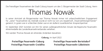 Anzeige von Thomas Nowak von MGO
