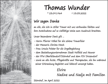 Anzeige von Thomas Wunder von MGO