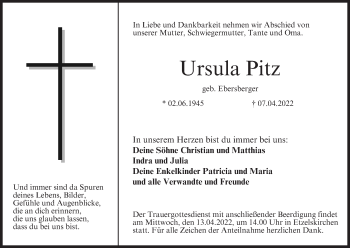 Anzeige von Ursula Pitz von MGO