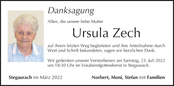 Anzeige von Ursula Zech von MGO