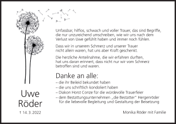 Anzeige von Uwe Röder von MGO