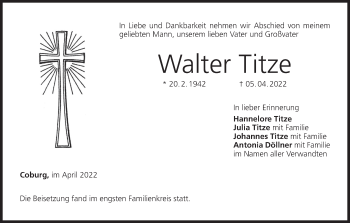 Anzeige von Walter Titze von MGO