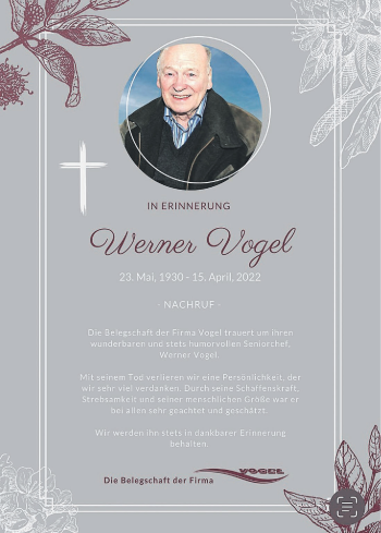 Anzeige von Werner Vogel von MGO