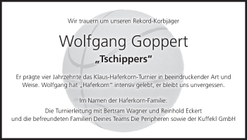 Anzeige von Wolfgang Goppert von MGO