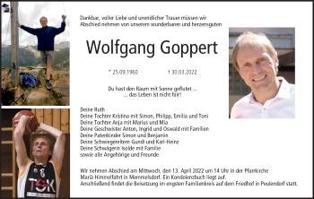 Anzeige von Wolfgang Goppert von MGO