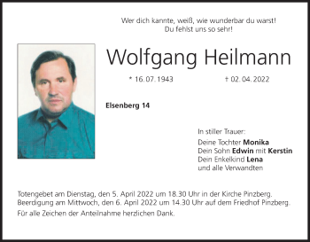 Anzeige von Wolfgang Heilmann von MGO