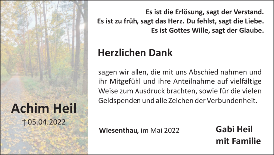 Anzeige von Achim Heil von MGO