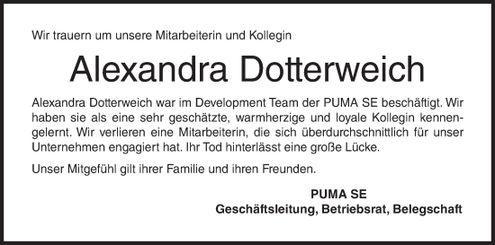 Anzeige von Alexandra Dotterweich von MGO