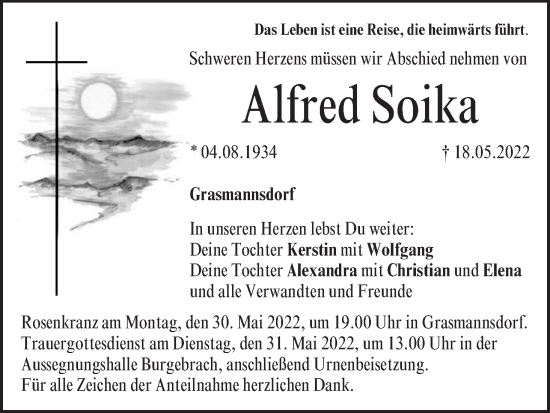 Anzeige von Alfred Soika von MGO