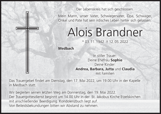 Anzeige von Alois Brandner von MGO