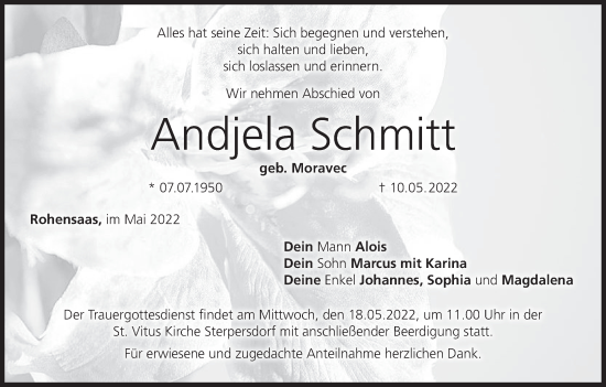 Anzeige von Andjela Schmitt von MGO