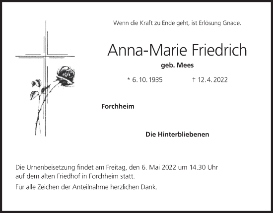 Anzeige von Anna-Marie Friedrich von MGO