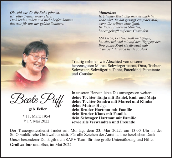 Anzeige von Beate Puff von MGO