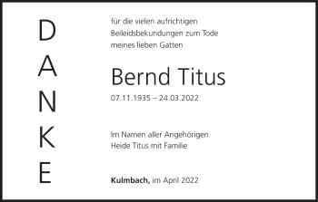 Anzeige von Bernd Titus von MGO
