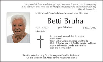 Anzeige von Betti Bruha von MGO