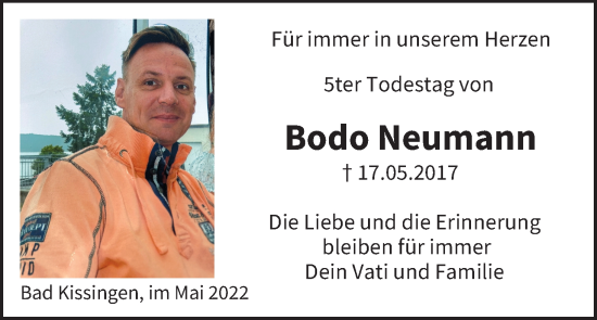 Anzeige von Bodo Neumann von MGO