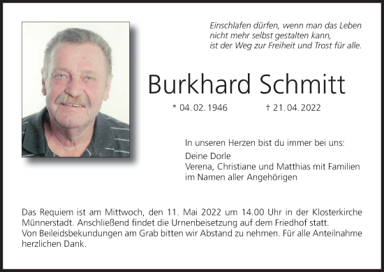 Anzeige von Burkhard Schmitt von MGO