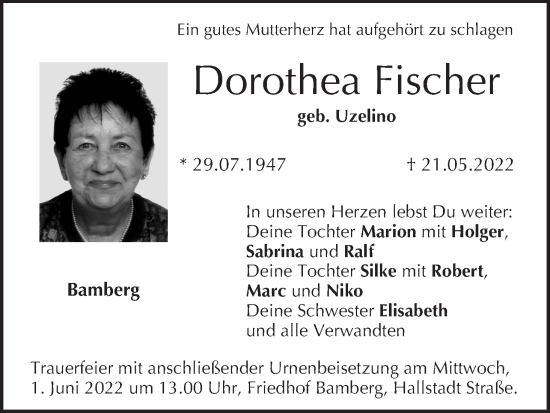 Anzeige von Dorothea Fischer von MGO