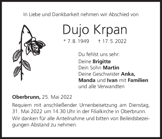 Anzeige von Dujo Krpan von MGO