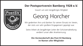 Anzeige von Georg Horcher von MGO