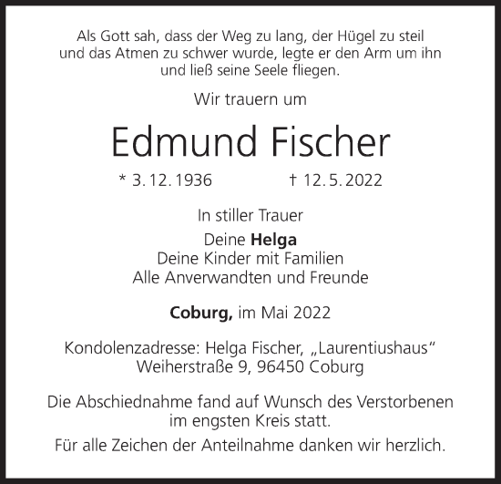 Anzeige von Edmund Fischer von MGO