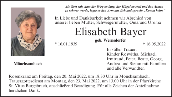 Anzeige von Elisabeth Bayer von MGO