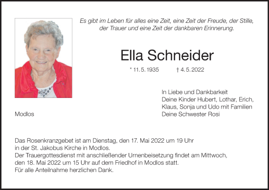 Anzeige von Ella Schneider von MGO