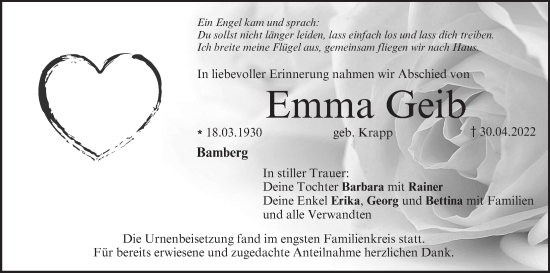 Anzeige von Emma Geib von MGO
