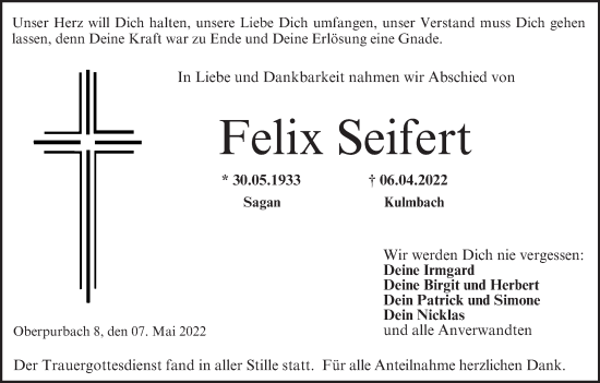 Anzeige von Felix Seifert von MGO
