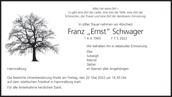 Anzeige von Franz Schwager von MGO