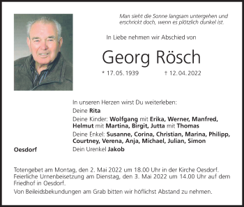 Anzeige von Georg Rösch von MGO