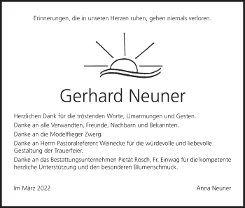 Anzeige von Gerhard Neuner von MGO