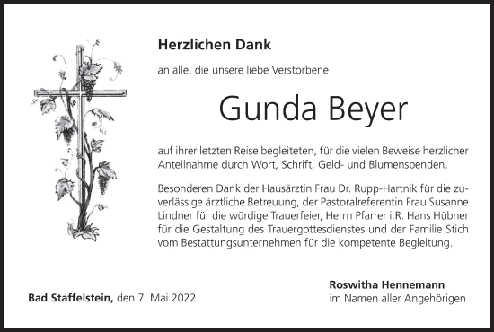 Anzeige von Gunda Beyer von MGO