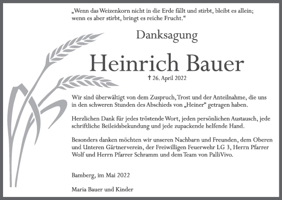Anzeige von Heinrich Bauer von MGO