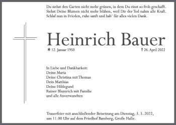 Anzeige von Heinrich Bauer von MGO