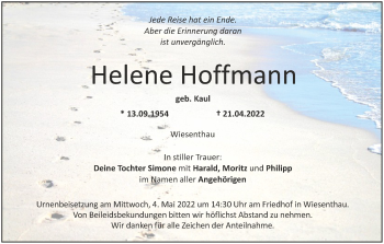 Anzeige von Helene Hoffmann von MGO