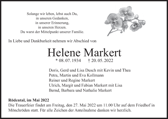 Anzeige von Helene Markert von MGO
