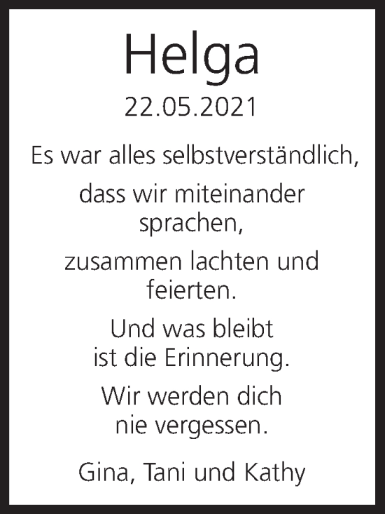 Anzeige von Helga  von MGO