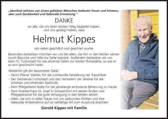 Anzeige von Helmut Kippes von MGO