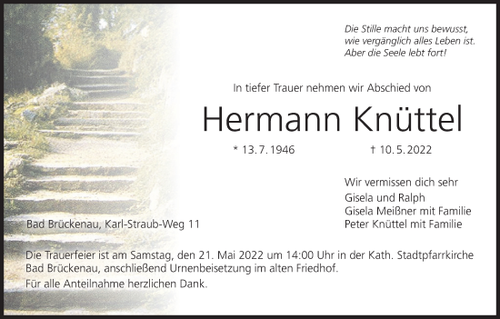 Anzeige von Hermann Knüttel von MGO