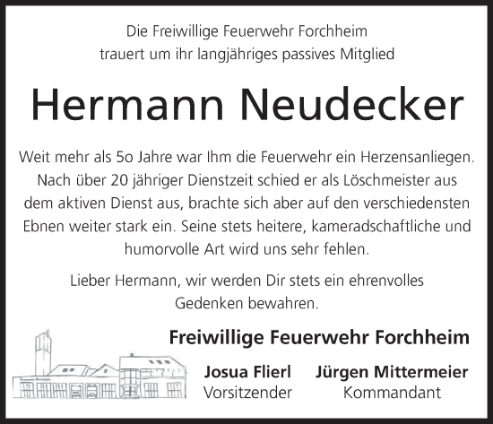 Anzeige von Hermann Neudecker von MGO