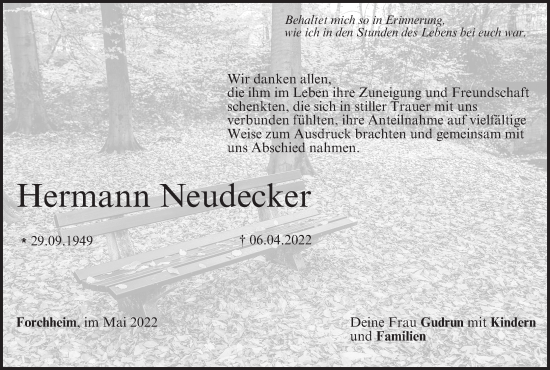 Anzeige von Hermann Neudecker von MGO