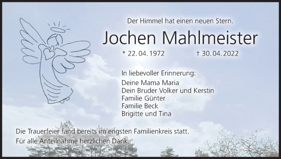 Anzeige von Jochen Mahlmeister von MGO