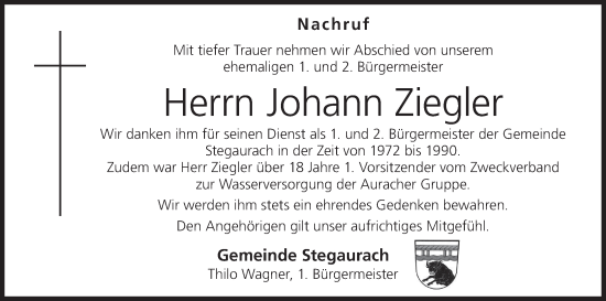 Anzeige von Johann Ziegler von MGO