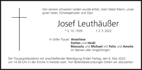 Anzeige von Josef Leuthäußer von MGO