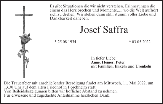 Anzeige von Josef Saffra von MGO
