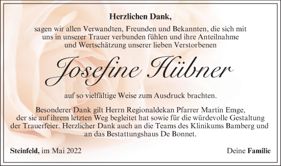 Anzeige von Josefine Hübner von MGO